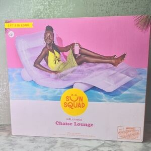 NEW Sun Squad Inflatable Chaise Lounge Pool Float